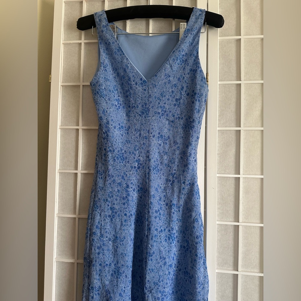 Vintage Blue Floral Dress - Picture 3 of 5